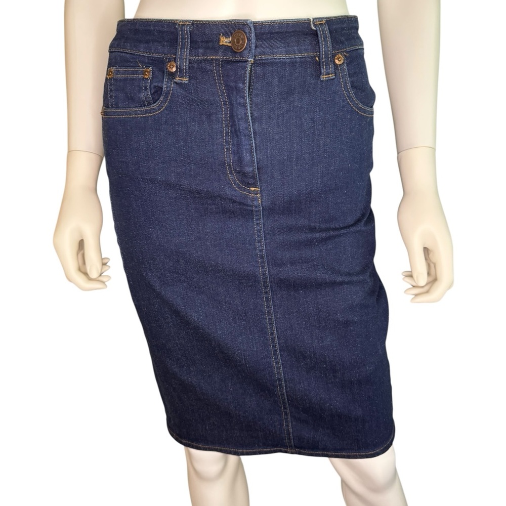 J. Crew Blue Pencil Skirt Knee-Length Casual
